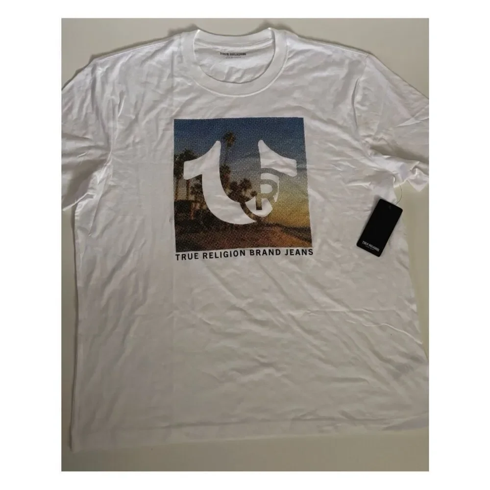True Religion Registered Horseshoe Beach Tee in Optic White Size XXXL ~ NWT